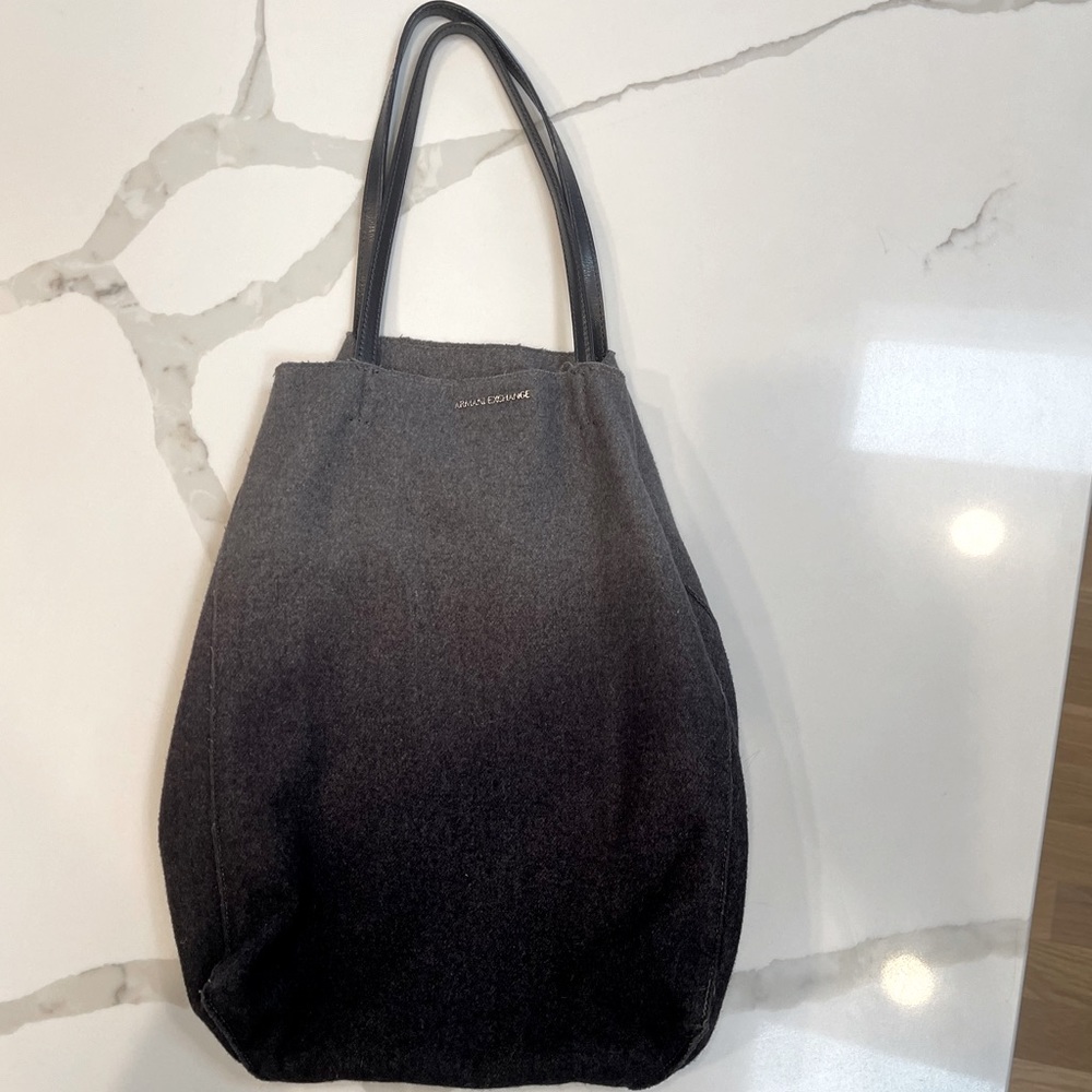 Armani Exchange grey ombré wool blend purse